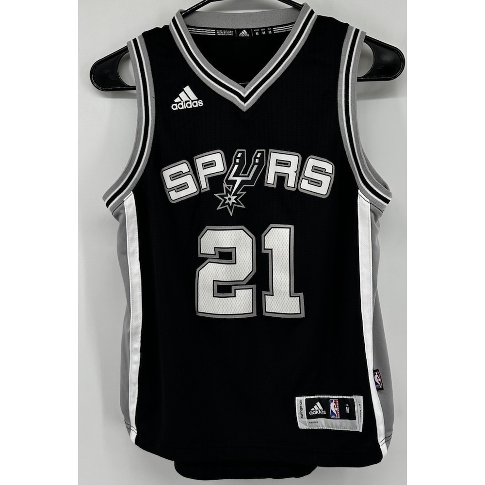Adidas San Antonio Spurs Tim Duncan #21 Jersey Black Youth Size Medium